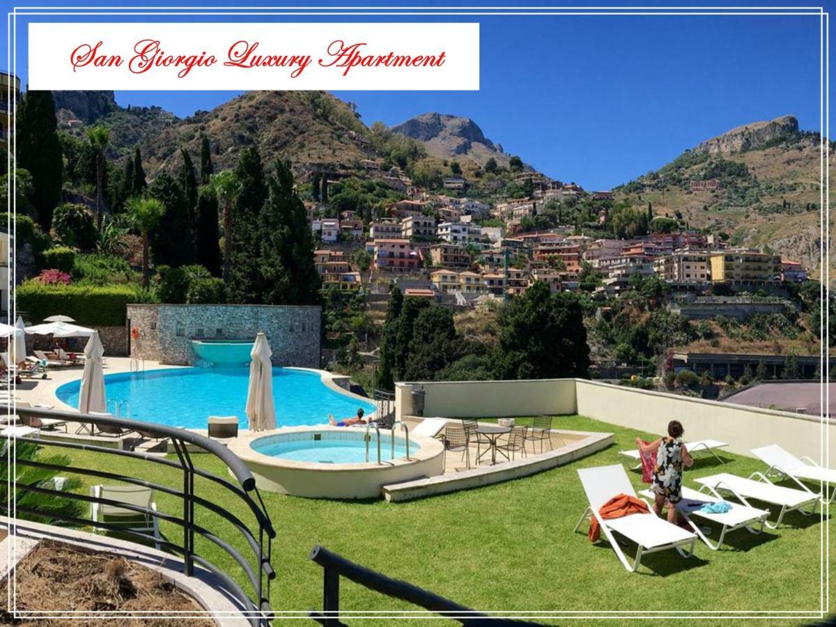 San Giorgio Luxury Apartment Taormina-Panoramic Pool & Parking Space Ngoại thất bức ảnh